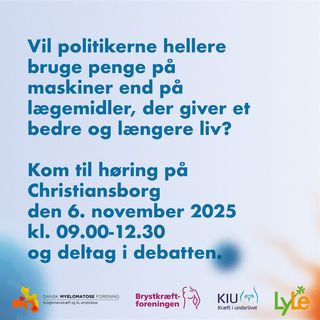 HAR du meldt dig til høring på Christiansborg d. 6 november om innovativ medicin