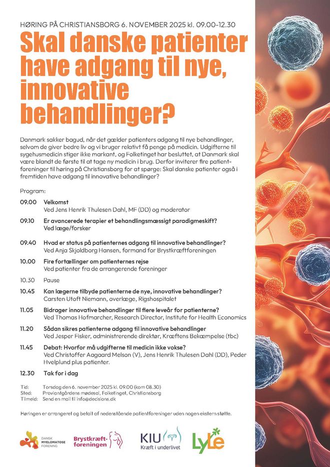 Invitation til Høring på Christiansborg 6. november