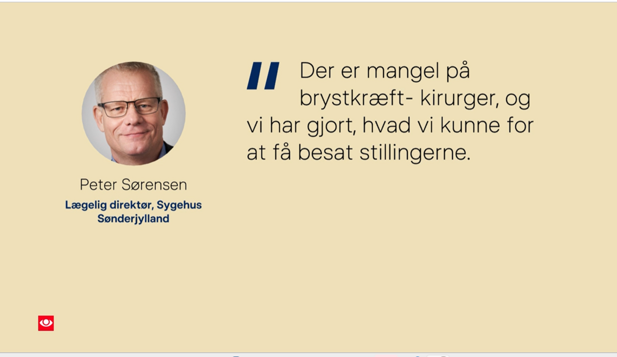 Aabenraa sygehus lukker for operationer for brystkræft