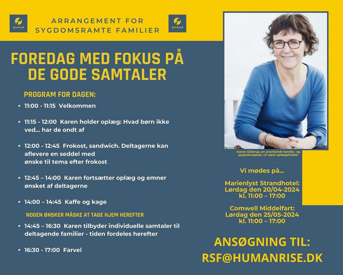 Human Rise inviterer til arrangement for sygdomsramte familier